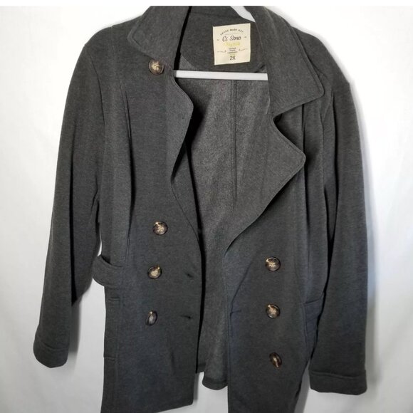 CI SONO Women's Size 2X Dark Charcoal Peacoat Y2K Retro - Picture 1 of 3